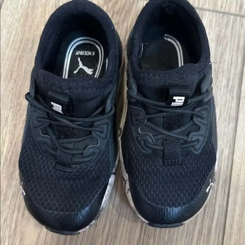 PUMA Pacer Marble Black & Pink Toddler Girls Sneakers Size 8